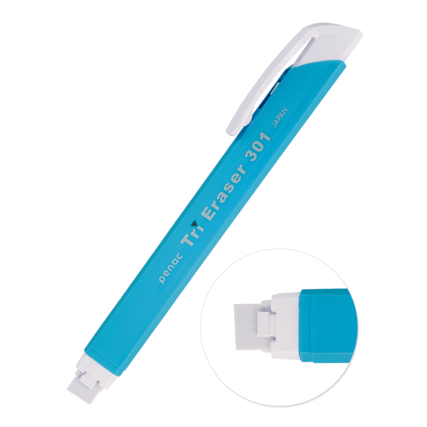 Ластик выдвижной Penac "Tri Eraser" треуг. 13,5*18,5*125мм, пластик, бирюзово-голубой ET0403-03