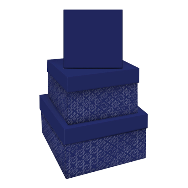 Набор квадратных коробок 3в1 "Blue style. Base" 19,5*19,5*11-15,5*15,5*9см MS_46593 MESHU