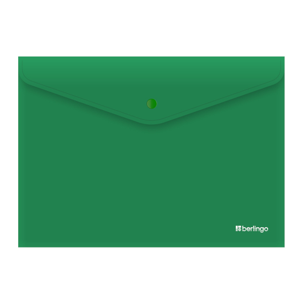 Папка-конверт на кнопке А4, 1отд., 200мкм, зеленый "City Style" EFb_04404 Berlingo