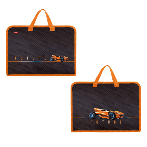 Папка с ручками А4 1отд., пластик, молния "Future" AMn_07090 Hatber