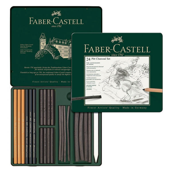 Набор для творчества Faber-Castell "Pitt Charcoal" 24 предмета, в металл. уп 112978