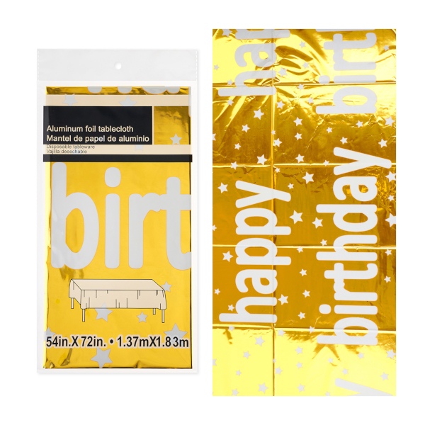 Скатерть ПЭТ 137*183см "Happy Birthday. Звезды. Золото" 6233080 Дон Баллон