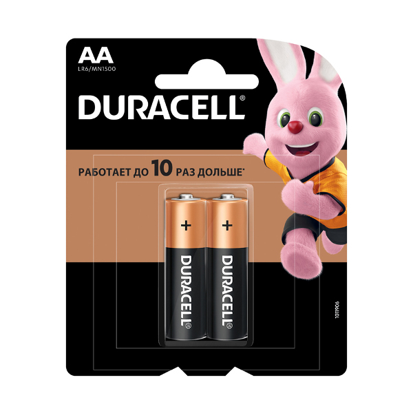 Батарейка Duracell AA/LR6/MN1500 Basic BL2 (1уп*2шт)