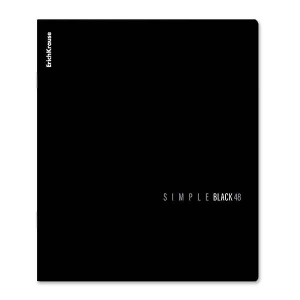 Тетрадь 48л А5+ клетка "Simple Color" картон, черный 63320 Erich Krause