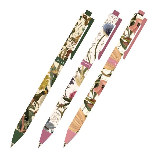 Ручка шар. автомат. 0,5мм, синий, ассорти корп. "Flora.Bloom flowers" 20-0374/02 Bruno Visconti