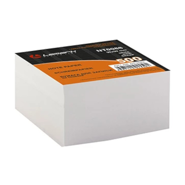 Блок для записей Lamark 90*90мм, 500л, белый, 80г/м2, белизна 96%, склейка NT0088