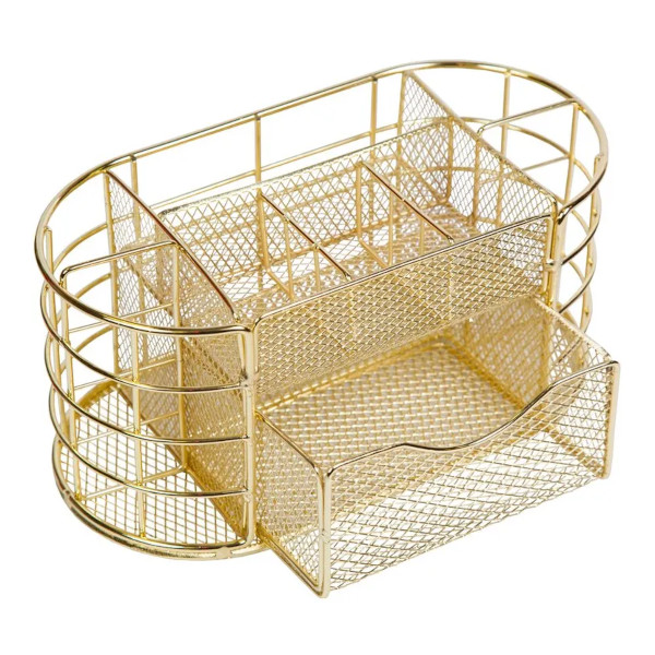 Подставка для пиш. прин. "Bloom Garden" 9 отд., 22*11*10,3см, металл, золото 4102218 deVENTE