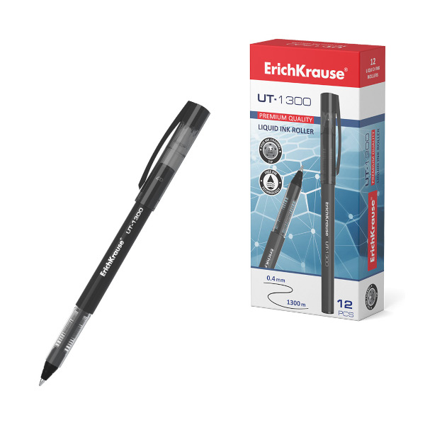 Роллер 0,7мм, черный, корп. черный "Stick Classic UT-1300" 55385 Erich Krause