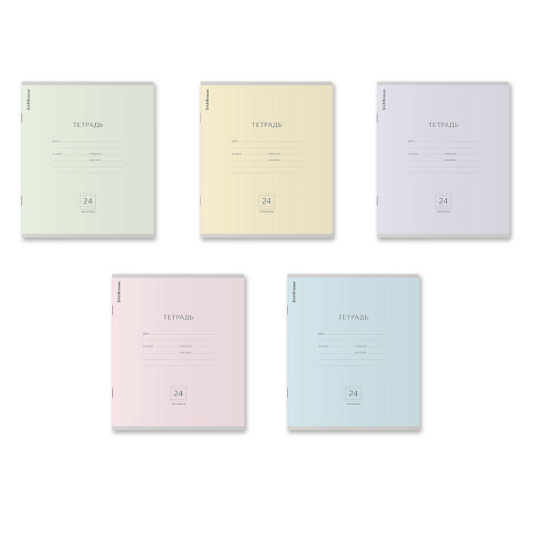 Тетрадь 24л А5+ линейка "Классика Pastel" картон, ассорти 48805 Erich Krause