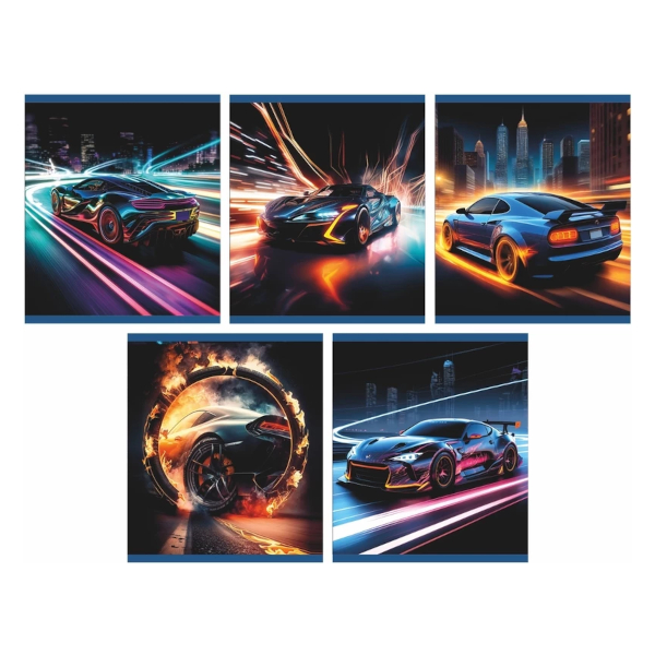 Тетрадь 48л А5 клетка "Ускорение" картон, ассорти 4824-22 Lamark