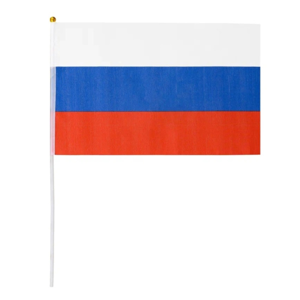 Флаг "Триколор" 20*30см, пласт. трубочка, искусств. шелк MC-3786 Basir