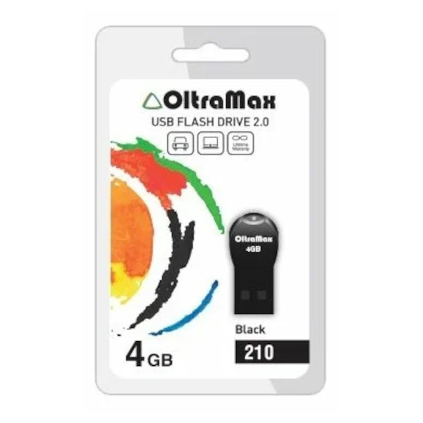 Память Flash Drive 4Gb USB 2.0. OltraMax 210 чёрный