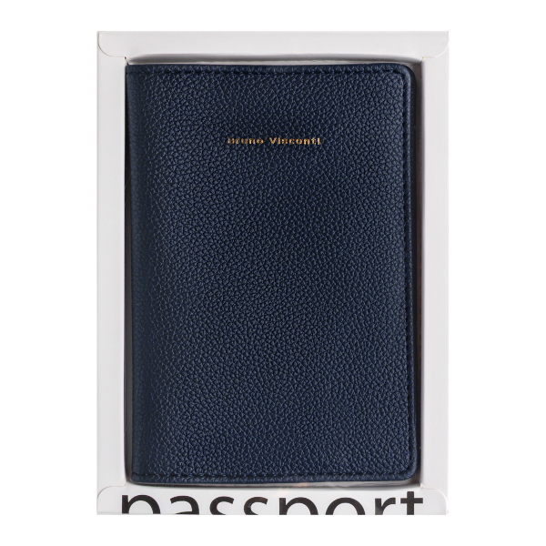 Обложка для паспорта иск.кожа, синий 3-619/04 Bruno Visconti