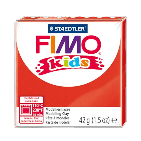 Глина полимерная FIMO kids 42гр, красный, запекаемая в печке 8030-2