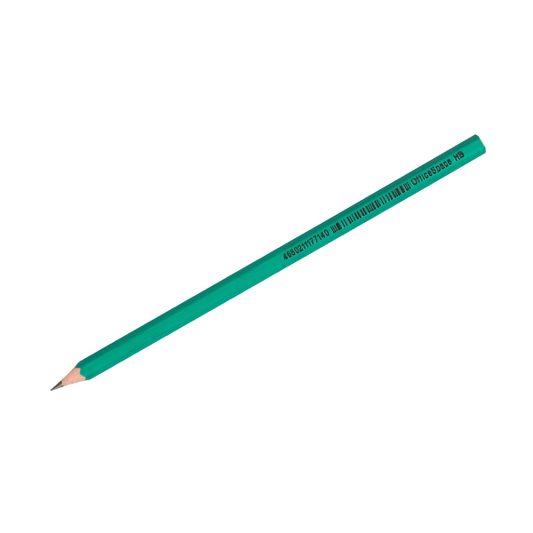 Карандаш ч/гр HB, пластик, 6-гран., без ласт., зеленый 260819 OfficeSpace