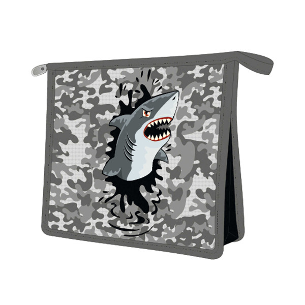 Папка для тетрадей А5 1отд., пластик, молния "Акула" 56599 Феникс+