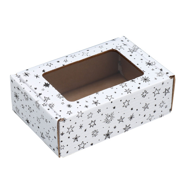 Коробка складная подарочная с окном "Звезды" 24*16*8см 9381899