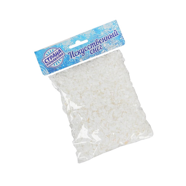 Снег искусственный непрозрачный, белый, 50 гр 1373604