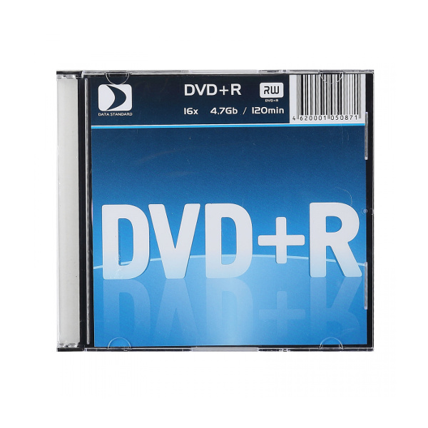 Диск DVD+R 4,7GB Data Standard 16x Slim 13420-DSDRP04S