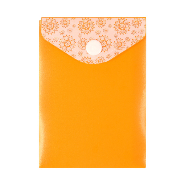 Папка-конверт на кнопке А7, 1отд., 180мкм, оранжевая/принт A1871 OR Comix.