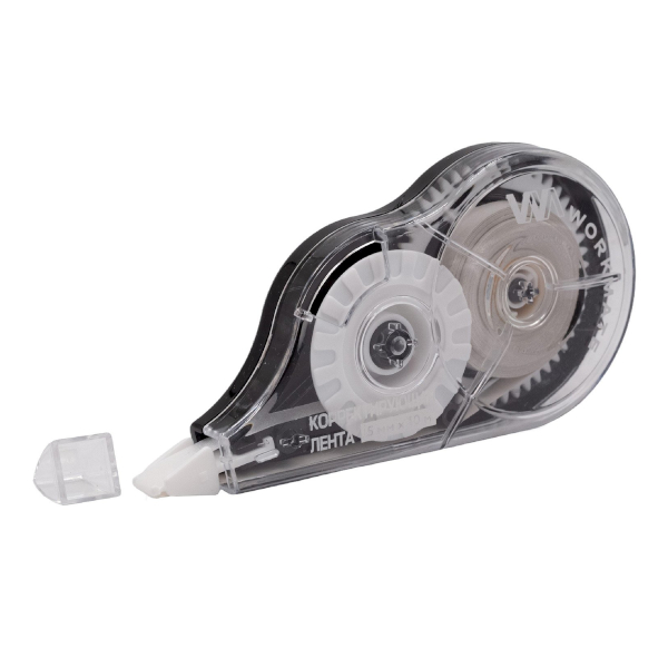 Корректор ленточный 5мм*10м, черно-белый, в пакете, 15-6273 Workmate