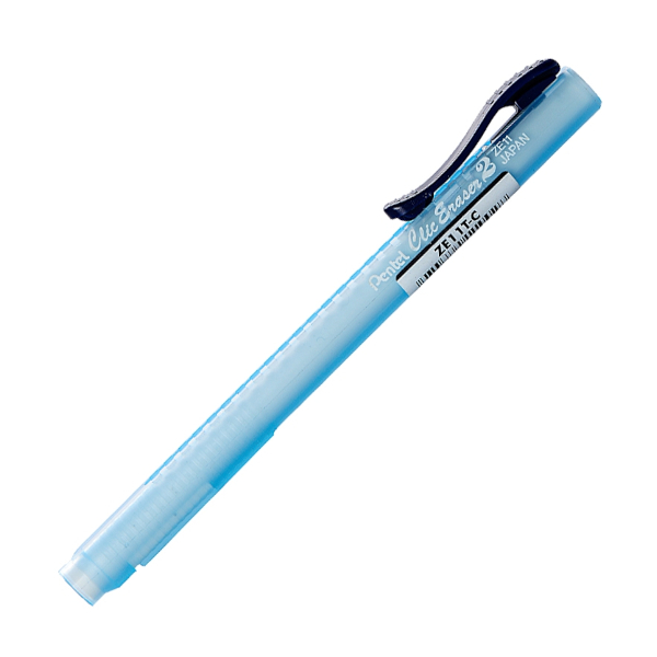 Ластик выдвижной Pentel "Click Eraser 2. Карандаш" цилиндр, винил, синий ZE11T-C
