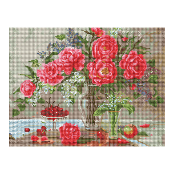 Алмазная мозаика Три Совы 40*50см "Натюрморт с пионами" АМП4050_47606