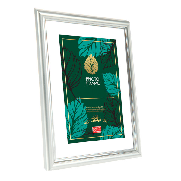 Фоторамка 21*30 пластик, багет 16мм, серебро, вставка стекло 2-599РП2130 Полином