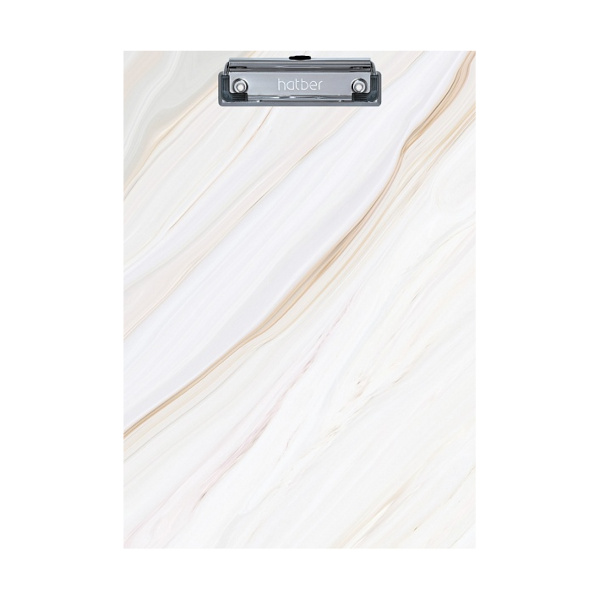 Планшет с зажимом А4 картон, рисунок "Белый мрамор" Пп4л_075730 Hatber