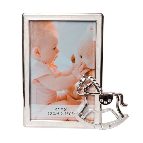 Фоторамка 10*15 металл, бежевый, вставка стекло, ножка "Лошадка" PF 10239 Platinum