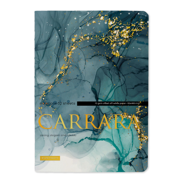 Тетрадь 32л А6 линейка/сшивка "Carrara" картон, рисунок 65820 7-32-506/17 Bruno Visconti