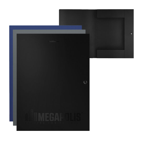 Папка на кнопке, 3 клапана А4, 1отд., 600мкм, ассорти "Megapolis" 46018/50412 Erich Krause