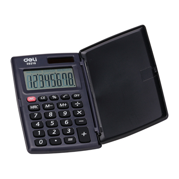 Калькулятор Deli E39219 (серый) карманный 8р, крышка