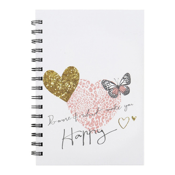 Записная книга А5 80л "Сердечки" клетка, гребень, тв.обл., 7БЦ, рисунок DV-15810-2 Darvish