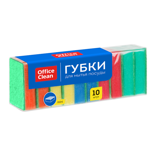 Губка для посуды 80*53*26мм, с абразивом (10шт) 281459 OfficeClean