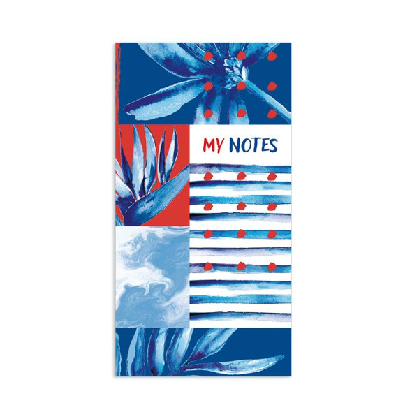 Блокнот 100*190мм 64л "Мои записи. Синий" линейка, сшивка, мягк.обл., картон, рисунок 48983 Феникс+