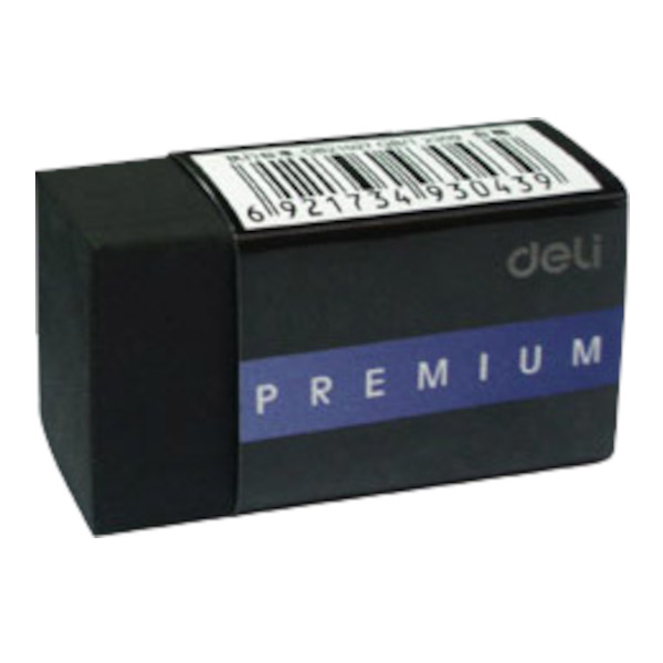 Ластик Deli "Premium" прямоуг. 40*22*12мм, PVC, черный E3043