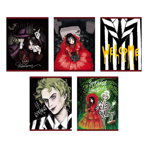 Тетрадь 48л А5 клетка "Битлджус" картон, ассорти ТК489132 Listoff