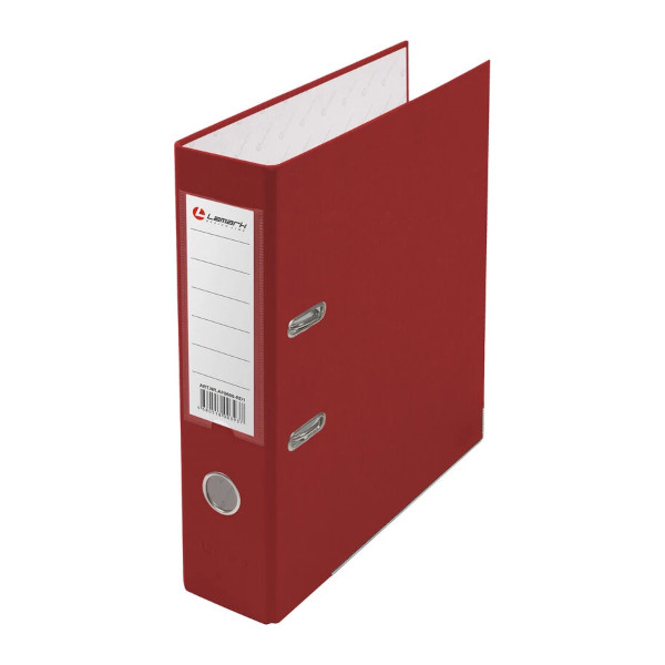 Папка-регистратор А4, 80мм, картон/пленка, карман, кант, красный AF0600-RD/AF0600-RD1 Lamark