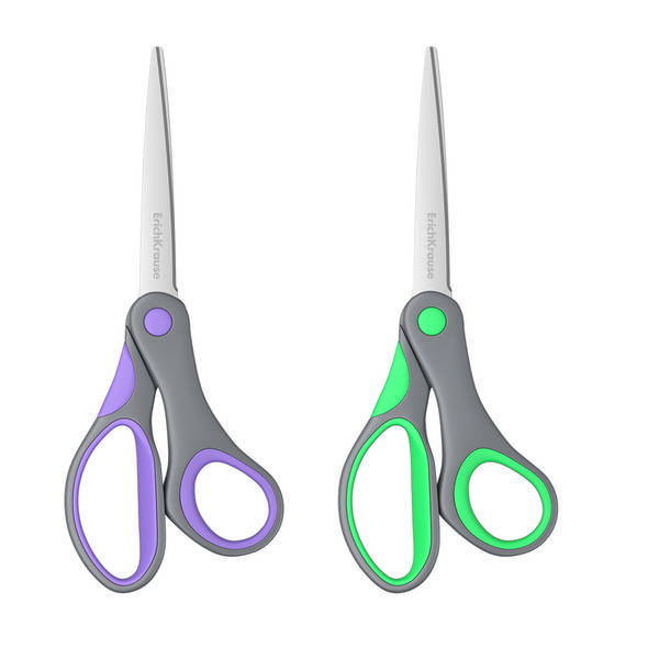 Ножницы 20,5см Erich Krause "Comfort" асимметр., прорез., ассорти ЕК35111