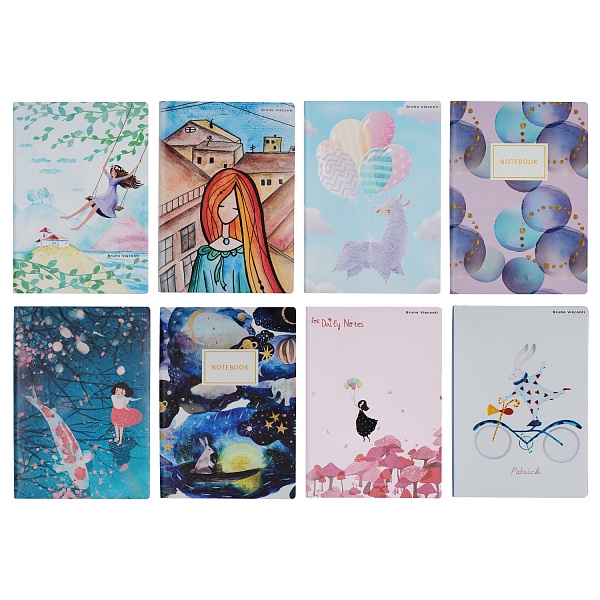 Блокнот А6 64л "Flex Journal" линейка, сшивка, интерг.обл., ПВХ, ассорти 3-221 Bruno Visconti