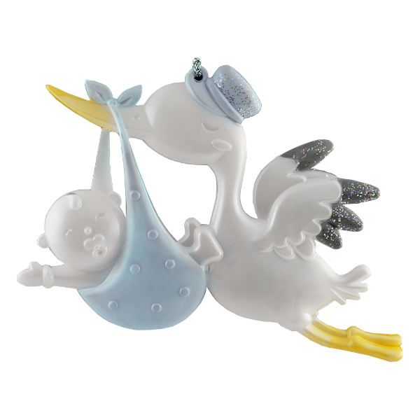 Украшение подвесное Erich Krause Decor "Аист с ребенком голубой" 12см, пластик 56536