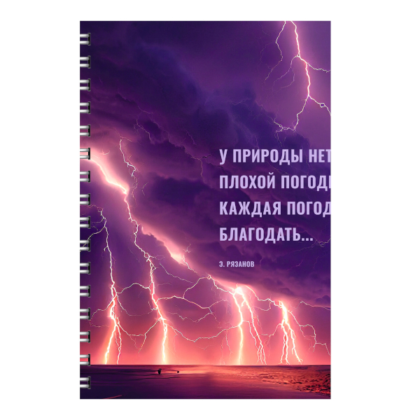 Тетрадь 80л А4 линейка/гребень "Нет плохой погоды" картон, рисунок ТС4805177 Listoff