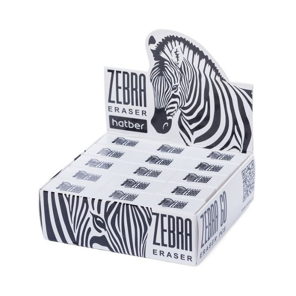 Ластик Hatber "Zebra" прямоугольный 32BL_14231