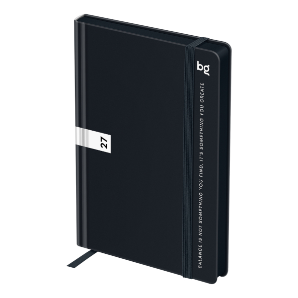 Ежедневник А6 2027 BG "Monochrome. Black" тв.обл., 7БЦ, черный, рез. DdА6_68154