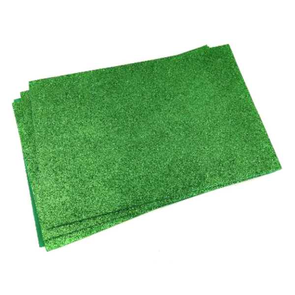 Пористая резина (фоамиран) 20*30см "Глиттер. Изумрудный" 2мм LP0224 Лимпопо 1лист