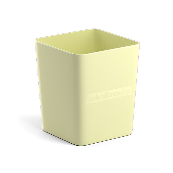 Подставка-стакан для пиш. прин. "Base.Pastel" 7,9*7,9*9см, квадрат., пластик, желтый 51500 EK