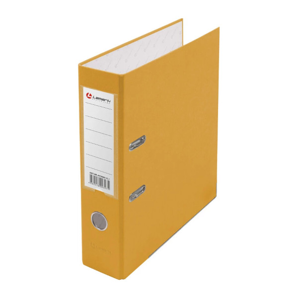 Папка-регистратор А4, 80мм, картон/пленка, карман, кант, желтый AF0600-YL/AF0600-YL1 Lamark