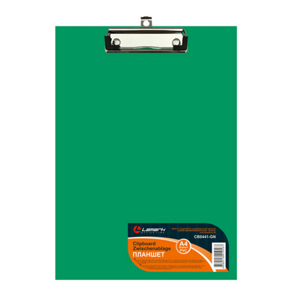 Планшет с зажимом А4 картон/ПВХ, зеленый CB0441-GN Lamark