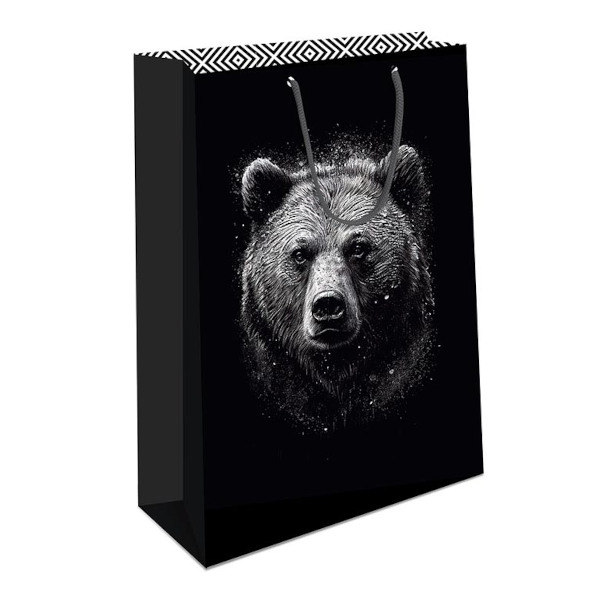 Пакет бумажный 33*42,5*10см "Медведь на черном" ламинир. 0295.937 Арт Дизайн